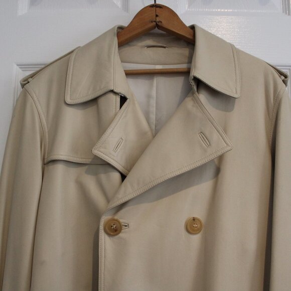 Salvatore Ferragamo Mens Real Leather Beige Size 48 Coat - Picture 2 of 9